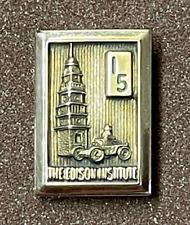 Vintage The Edison Institute 10K Solid Gold 15 Years Service Award Lapel Pin picture