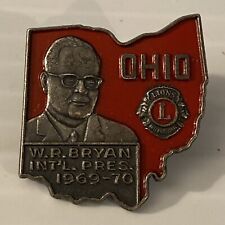 Vintage 1969-1970 Lion's International Club Ohio Presidential W.R. Bryan Pin picture