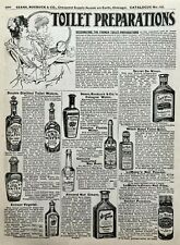 1902 Antique Toilet Water Perfume Bottle Art Sears Catalog Page Print Ad picture