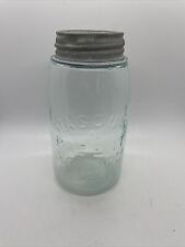 Old Masons 2 Quart Fruit Jar W/ Zinc Lid ~ Patent Nov 30th 1858 picture