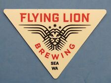 White Triangle BEER STICKER ~ FLYING LION Brewing Co ~ South Seattle, WASHINGTON picture