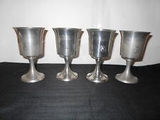 Lot Of 4 Vintage GE Wine Goblets GENERAL ELECTRIC Advertising JOSTENS Pewter picture
