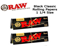 2x Raw Black 1 1/4 Rolling Papers 50 LVS/PK 2 Packs *Discounts* *USA SHIPPED* picture