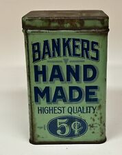 Vintage Bankers Hand Made Tobacco Tin EMPTY picture