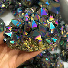 100g Natural Colorful Aura Titanium Stone Quartz Crystal Cluster Specimens Reiki picture