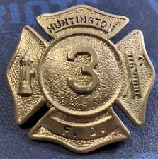 VINTAGE OBSOLETE: FIRE DEPARTMENT 3 BADGE   HUNTINGTON NEW YORK picture