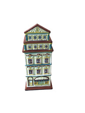 Partylite Cafe Amsterdam Tealight House P8275 5 Story Ceramic Collectible picture