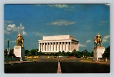 Lincoln Memorial And Statues, Washington DC, Vintage Postcard picture