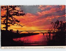 Postcard Golden Sunset, Gold Beach, Oregon picture