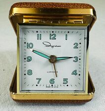EXCELLENT CONDITION Vintage Ingraham Luminous Dial Travel Alarm Clock-Works picture