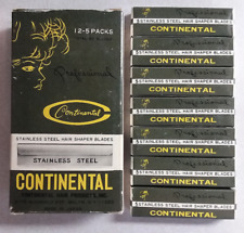 LOT OF 32 VINTAGE CONTINENTAL STAINLESS STEEL HAIR SHAPER TRIMMING RAZOR BLADES picture