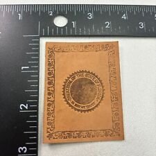 Vintage c 1910s GREAT SEAL STATE OF FLORIDA EMBOSSED Tobacco Leather Patch 39SS picture