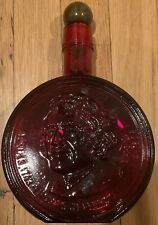 VINTAGE WHEATON THOMAS JEFFERSON RED GLASS BOTTLE WITH STOPPER picture