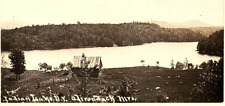 1920s INDIAN LAKE NY LAKESIDE CABIN ADIRONDACK MTNS PHOTO RPPC POSTCARD P2849 picture