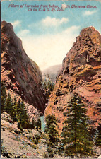 Vintage 1910s Pillars of Hercules Cheyenne Canon C&S Railway Colorado Postcard  picture