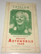 Rare American Pacific Automobile Show San Francisco, California Program C.1935 picture