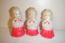 VERMONT COUNTRY STORE CHRISTMAS CHOIR BOY GIRL CANDLE SET OF 3 picture