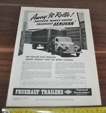 1940 Fruehauf Trailer Truck Ad Aerovan GMC Tractor Truxmore picture