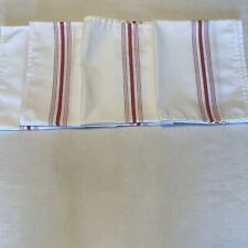 Lot Of 4 Vintage White with Red Stripes Napkins picture