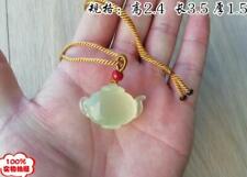 Chinese Fine Natural Jade Xiuyu Pendant Handle Pot Small Craft Collection picture