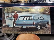 Vintage Dealership Showroom Cardboard  Poster 1965 Chevelle 4 Door Wagon Inv619 picture
