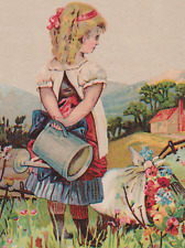 NYC TRADE CARD, OWEN'S STYLISH FOOTWEAR, at 347 6th Ave.~ CUTE FARM GIRL  A1014 picture