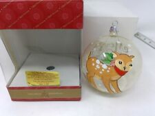 Dillard's Trimmings Glass Ball Ornament Hand Painted Italy 2010 Reindeer picture