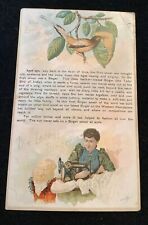Vintage Victorian Trade Card Singer Sewing Machine Bird Clinton ma picture