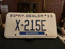 Kentucky Dealer License Plate X 215E Barren County 2011 picture