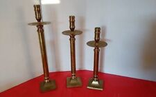 Brass Vintage Gatco Altar Candlesticks Set of 3 Heavy Brass 16