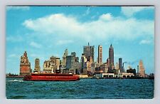 New York City NY-Lower Manhattan Skyline, Antique, Vintage Souvenir Postcard picture
