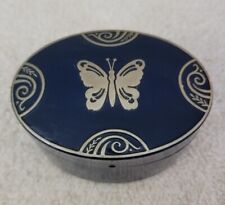 Vintage Lucretia Vanderbilt Face Powder Tin Vanity Box w/ Butterfly Decor picture