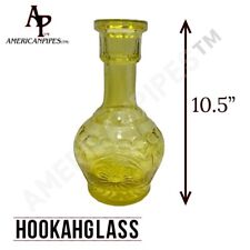 INHALE® 10.5 ”H Yellow heavy Glass Hookah Vase Water Container picture