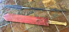 vintage Maasai machete sword 19  1/2” and steel spear point 21  1/2”  picture