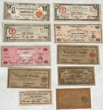 Group Lot of (10) Mixed Type Philippines WWII Emergency Currency Notes ~ PWE1 picture