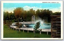 Vandalia Illinois~Round City Swimming Pool~Fountain~Folks Pose For Camera~1927 P picture