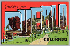 Postcard Greetings From Pueblo, Colorado, Large Letter picture