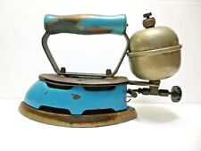 Coleman Clothes Iron Vintage, Turquoise color, Steam punk, made in USA picture