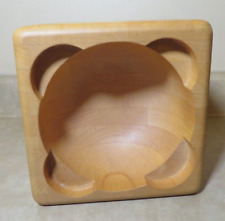 MCM Digsmed Design Wooden Square Unusual Bowl Dish made in DENMARK picture
