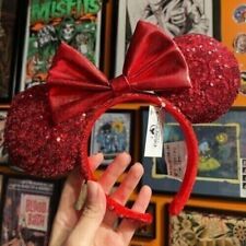 Red Sequin Bow Redd Pirate Disney Parks Mickey Mouse Minnie Ears Headband picture