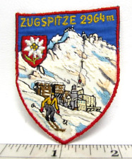 Vintage Zugspitze Germany Snow Ski Skiing Resort Jacket Patch Woven 1960's picture