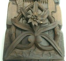 Antique Intricate Relief Hand Carved Black Forest Expandable Book Holder 21