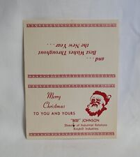 Vintage Broyhill Industries Beef Johnson Merry Christmas Santa Advertising Card picture