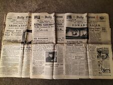 1936 Dec 3x DAILY EXPRESS King Edward VII Abdicates - small cuttings removed picture