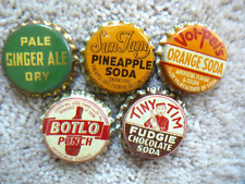 Lot of 5 Vintage Unused Soda pop Bottle Caps TINY TIM - SUN TANG - BOTL'0 - EX picture