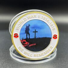 WW1 1914-1918 Coin Soldiers and Tombstones Challenge Coin 100th Anniversary Gift picture