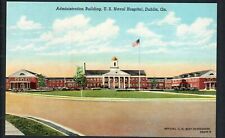 DUBLIN, GA * V.A  BUILDING ~ U.S. NAVY HOSPITAL * UNPOSTED VINTAGE LINEN c 1940s picture