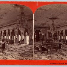 c1900s Saratoga Springs, NY Grand Union Hotel Parlor Real Photo Stereoview V46 picture