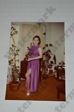 candid of pretty woman in purple dress VINTAGE PHOTOGRAPH  Ha picture