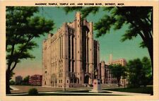 Vintage Postcard- Masonic Temple, Detroit, MI Early 1900s picture